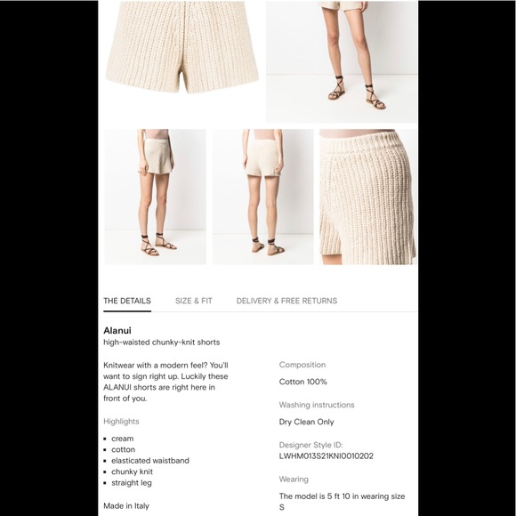 High Waist Gray Knit Women Shorts - Picture 6 of 7